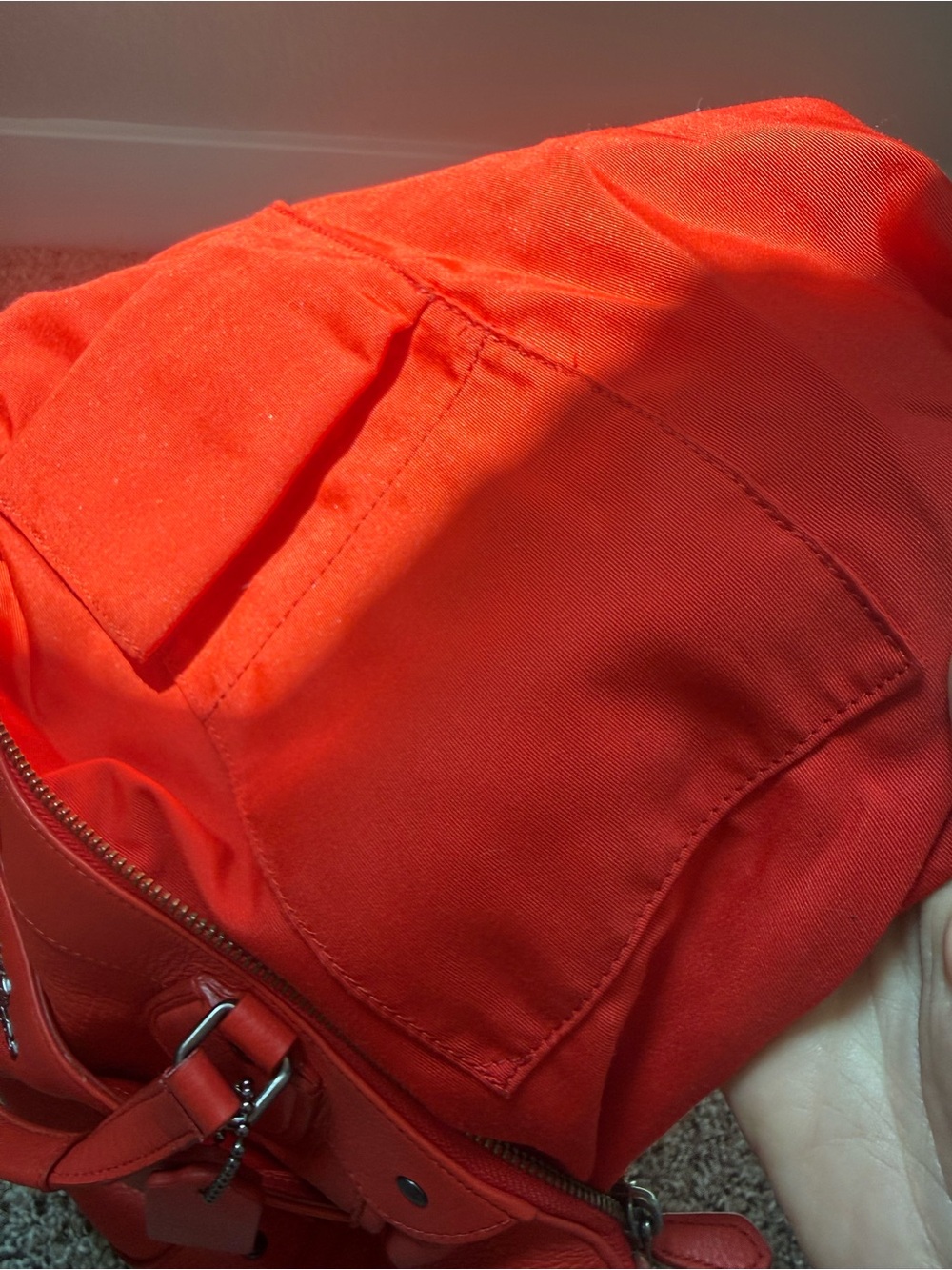 Coach Red Leather Convertible Satchel with Strap - Picture 5 of 9